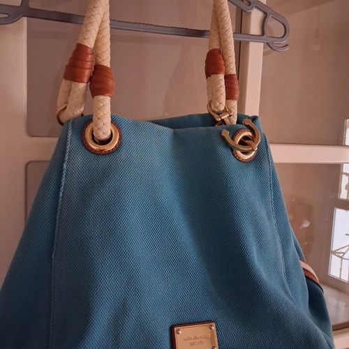 Michael Kors blue canvas shoulder bag