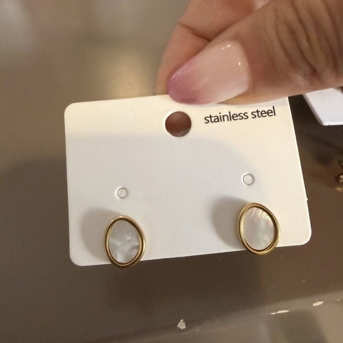 Steel earrings set of 3 new, clip and stud