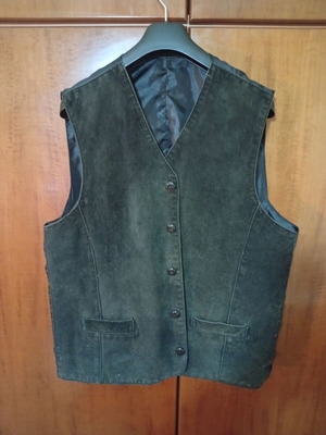 Men's castor leather vest size L like new, black