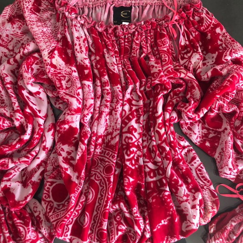 Just Cavalli devore velvet blouse used, size 42, fuchsia