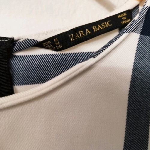 Zara Blue Checked Blouse like new, size medium
