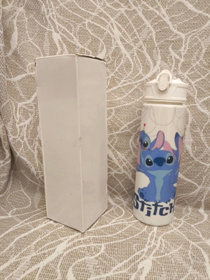 Stitch Disney plastic water bottle with straw, new, 800ml
