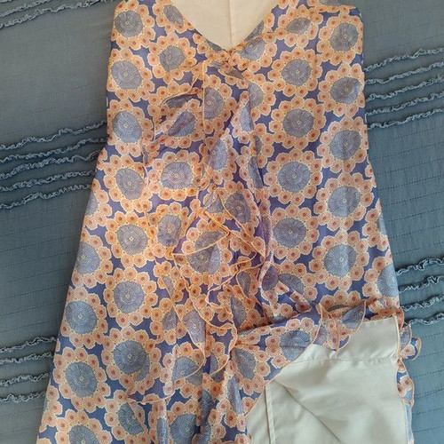 Summer silk dress like new, blue and pink, size M