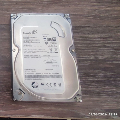 Seagate 500GB hard drive used in good condition