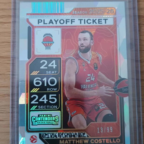 Mathew Costello Playoff Ticket Panini Euroleague Contenders 2025-26 Valencia