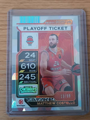 Mathew Costello Playoff Ticket Panini Euroleague Contenders 2025-26 Valencia