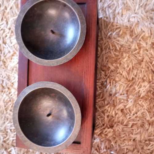 Wooden decorative tabletop candlestick like new, solid wood