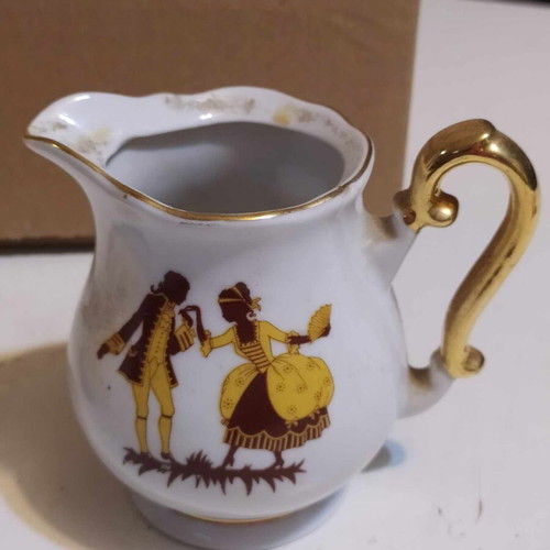 Zajecar porcelain serving set used, 1960s, gilded