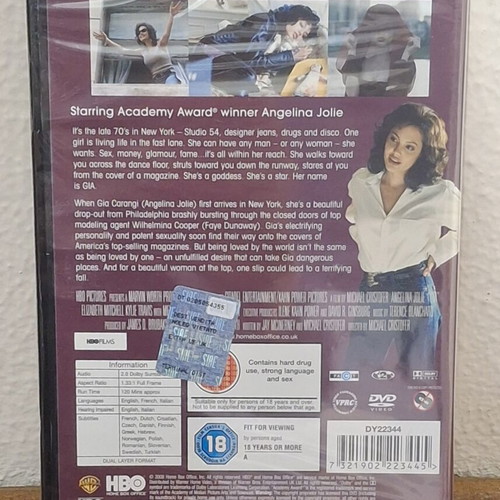 Gia DVD with Angelina Jolie, sealed drama film