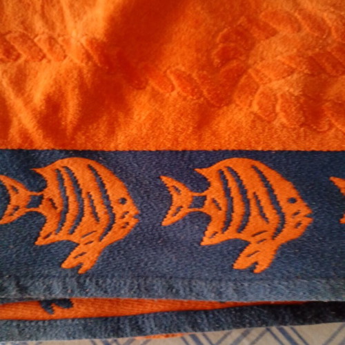 Velour beach towel, bright orange, 160x85 cm
