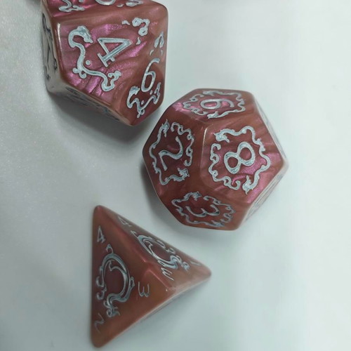 Dragon’s Breath RPG dice set like new with pearly finish