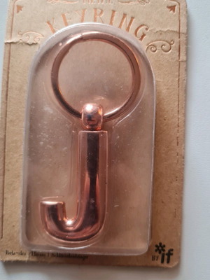Metal keychain letter J new, IF