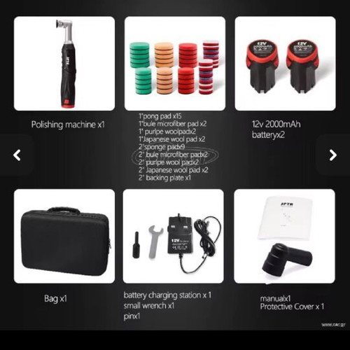 Mini polisher with 2 batteries, electronic speed control, Maxshine
