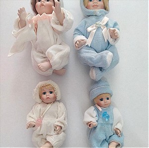 4x Vintage Πορσελάνινες Κούκλες Μωρά