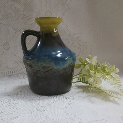 Strehla Keramik vintage vase like new, 1960s glazed ceramic
