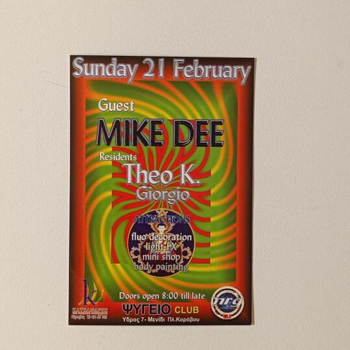Flyer Dj Mike Dee Psycho Science Club like new