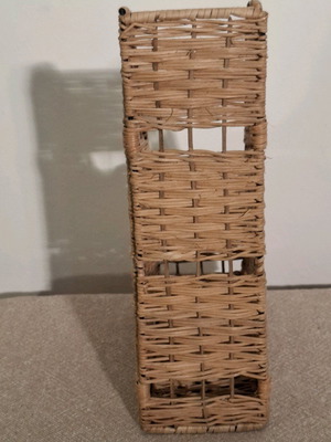 Wicker file folder used, beige gray