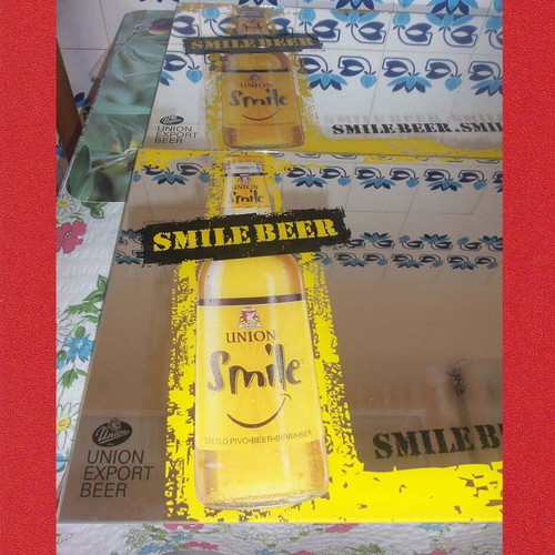 Smile Beer promotional mirror, Union Smile, 37x45 cm