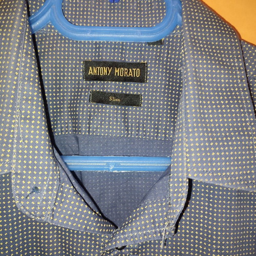 Antony Morato men's shirt used, size M, dark blue with pattern
