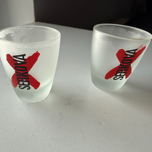 Serkova shot glasses new, promotional memorabilia 1990-2000
