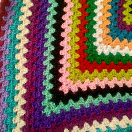 Vintage wool handmade decorative throw like new 43x43 cm