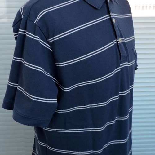 Gant men's blue and white striped short sleeve polo t-shirt size L like new