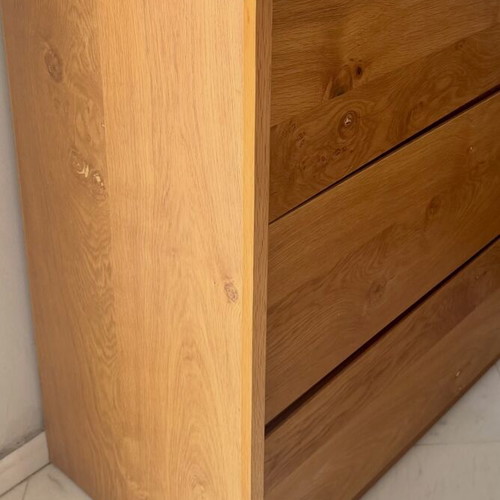 Custom-Made Natural Wood Drawer Unit