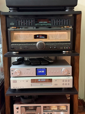 Sound system with Technics SA-TX30 used, includes turntable and CD/DVD player