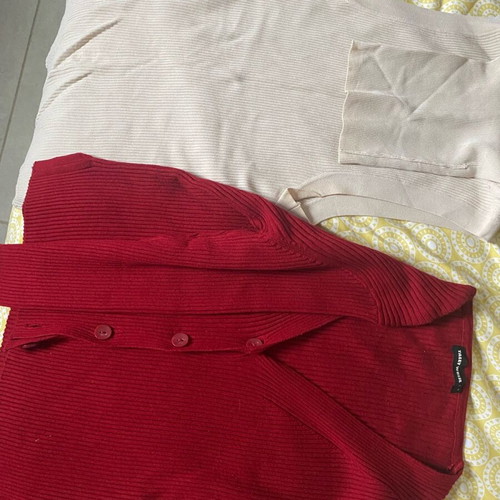 Tally Weil ribbed turtleneck shirt and cropped cardigan set like new, size S