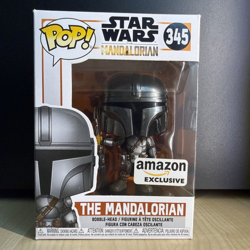 Funko Pop Star Wars The Mandalorian Metallic Amazon Exclusive 345 mint