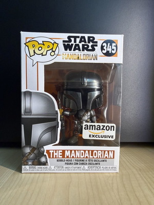 Funko Pop Star Wars The Mandalorian Metallic Amazon Exclusive 345 mint