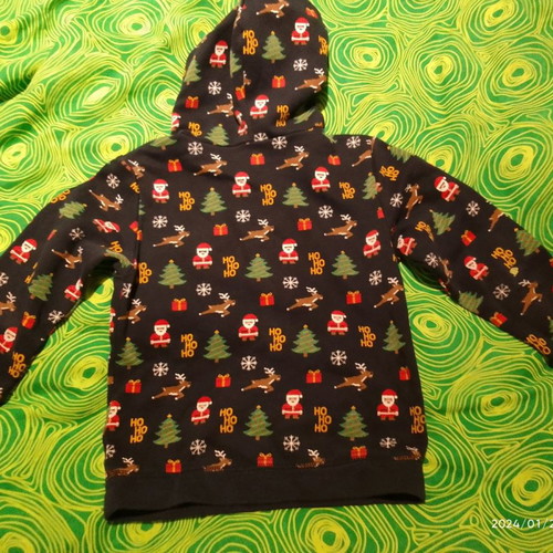Christmas sweatshirt H&M unisex used, multicolor 122/128