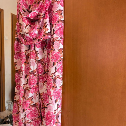 Floral set pants with bustier like new, pink and white, small