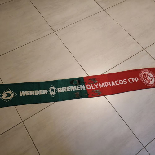 Olympiacos Werder Bremen Champions League scarf, UEFA official