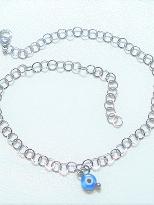 925 Silver Bracelet With Evil Eye Charm New