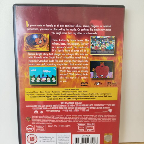 South Park Bigger, Longer and Uncut DVD used without Greek subtitles