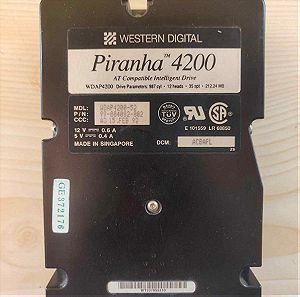Retro Σκληρός δίσκος WD Piranha 4200 λειτουργικός με MS-DOS