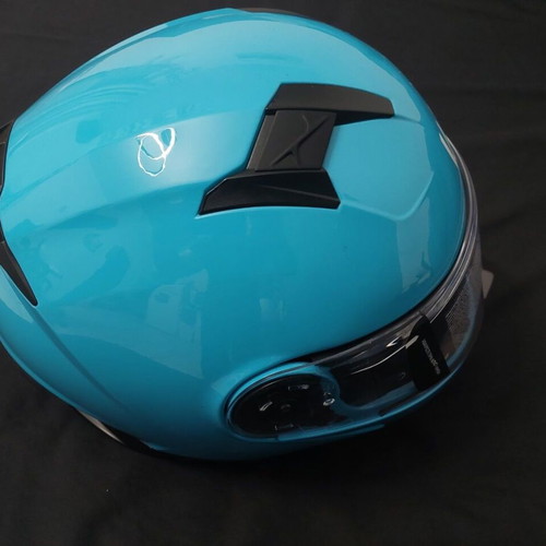 Pilot Road II motorcycle helmet medium blue flip-up with sunvisor Wolt new