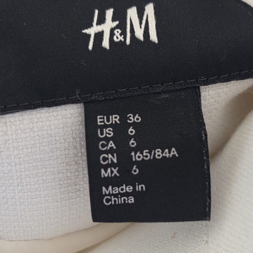 H&M white denim jacket with studs, size S