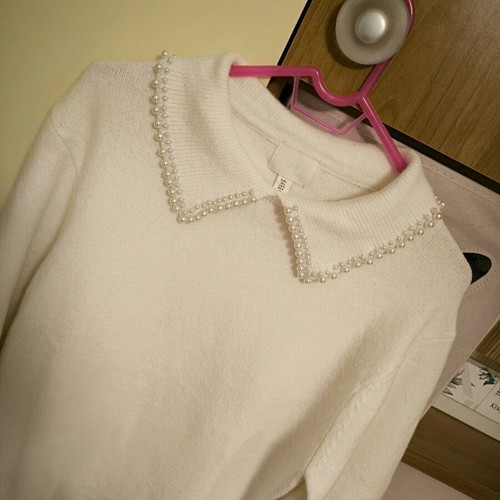 H&M knitted dress new, white, size L