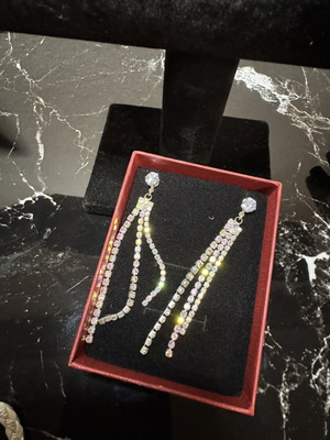 Dangling silver earrings