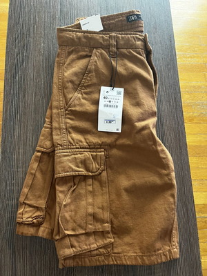 Zara men shorts new size 40 brown and orange