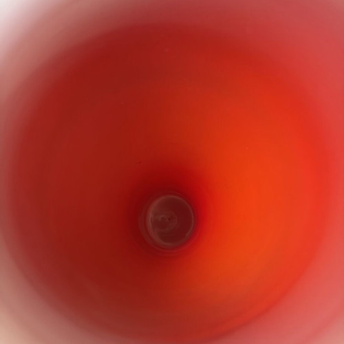 Large ruby red blown glass vase, 38 cm