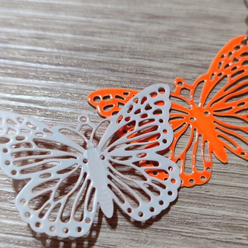 Dangling earrings new, orange metal