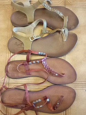 Pepe Jeans sandals used, pack of 2 pairs, leather size 39