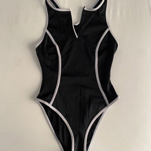 Calzedonia women's swimsuit used, black and white, size medium