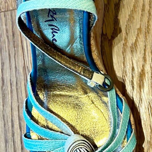 Italian platform sandals size 36-37, multicolor