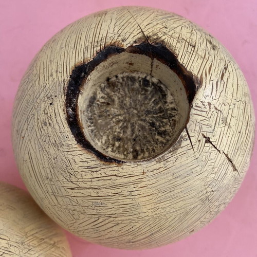 Wooden tealight candle holders with natural wear
