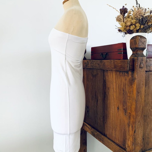 Strapless dress Ioanna Kourbela white new, size S