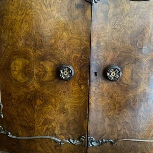 Antique walnut wood buffet used with lion feet